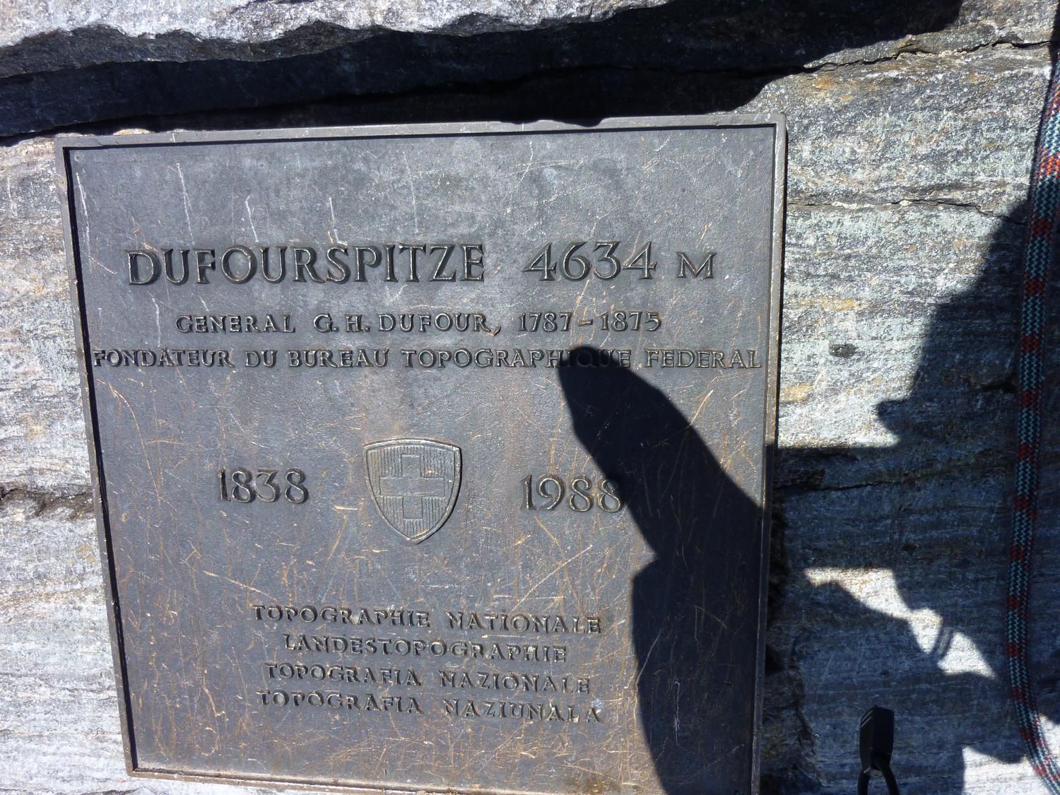 De top van Zwitserland -Dufourspitze